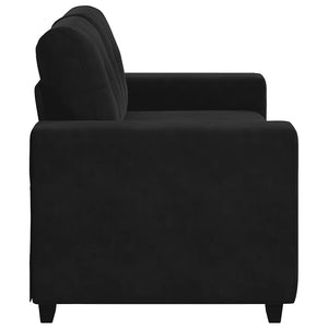 Canapé causeuse noir 120 cm velours