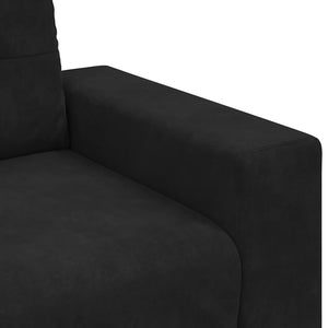 Canapé causeuse noir 120 cm velours