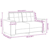 Canapé causeuse noir 120 cm velours
