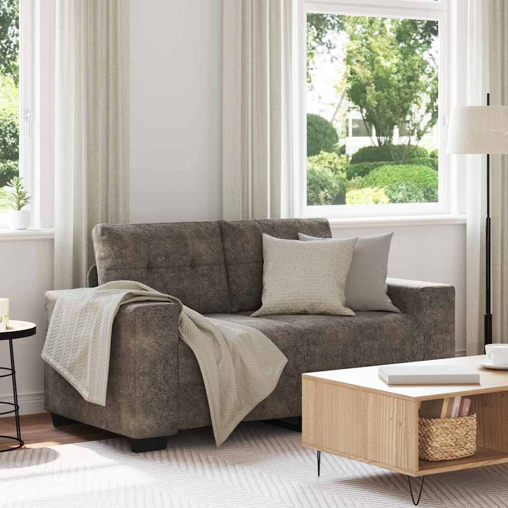 Canapé deux places avec coussin Gris foncé Faux cuir