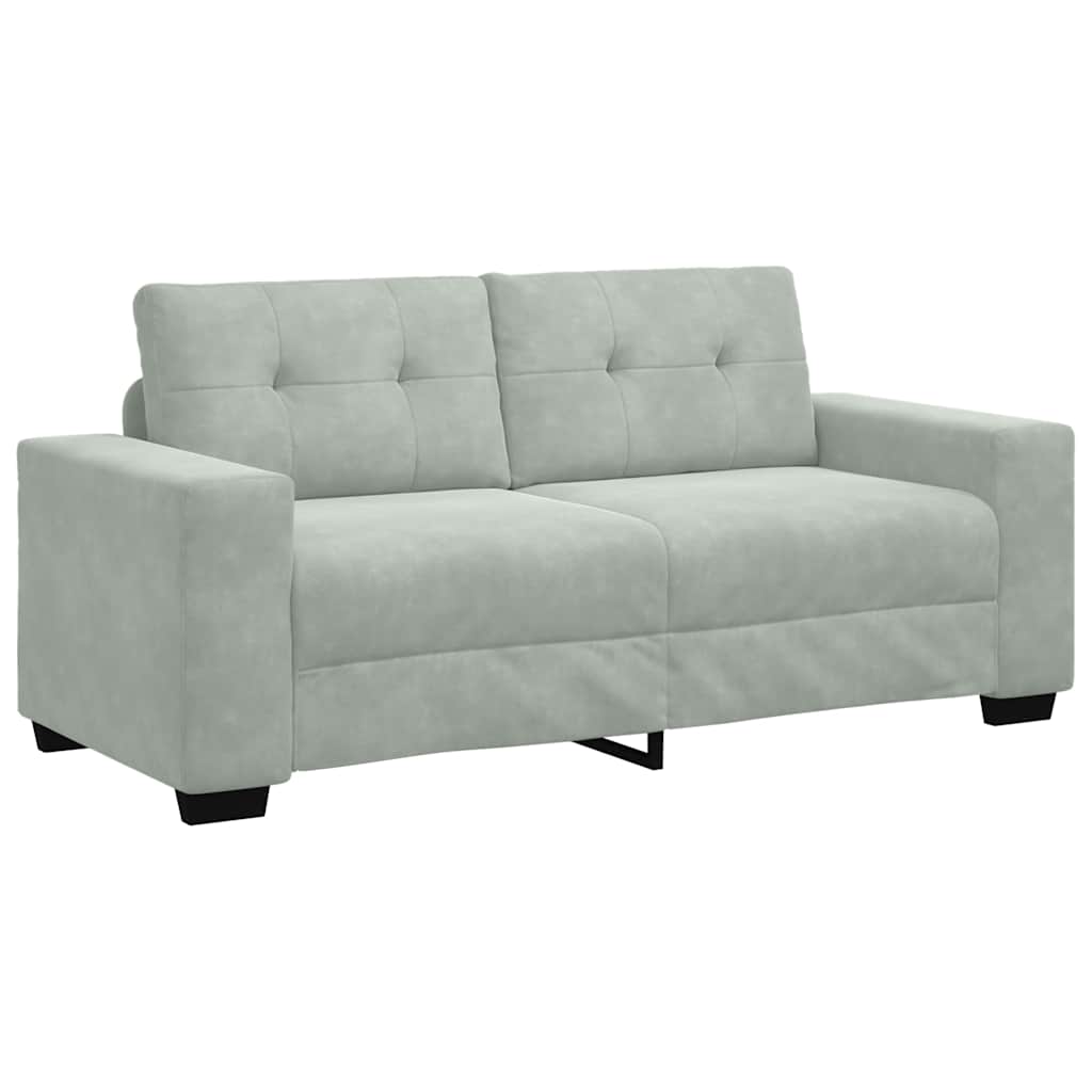 Canapé causeuse gris clair 140 cm velours