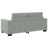 Canapé causeuse gris clair 140 cm velours