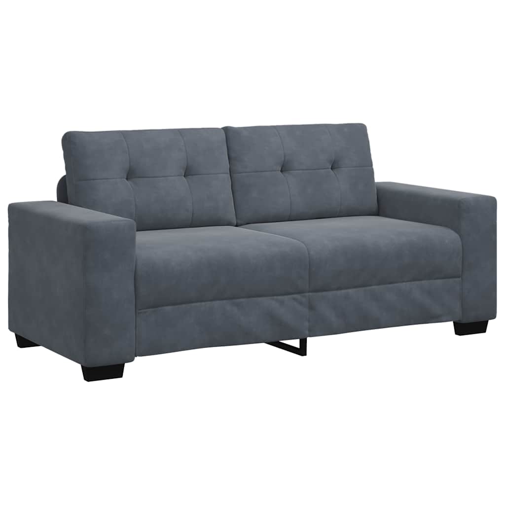 Canapé causeuse gris foncé 140 cm velours