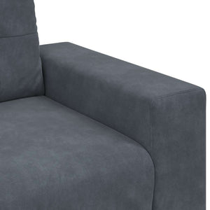 Canapé causeuse gris foncé 140 cm velours