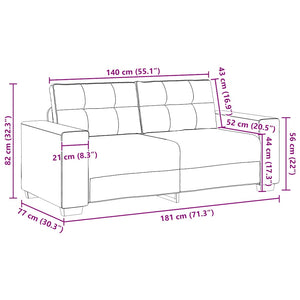 Canapé causeuse gris foncé 140 cm velours