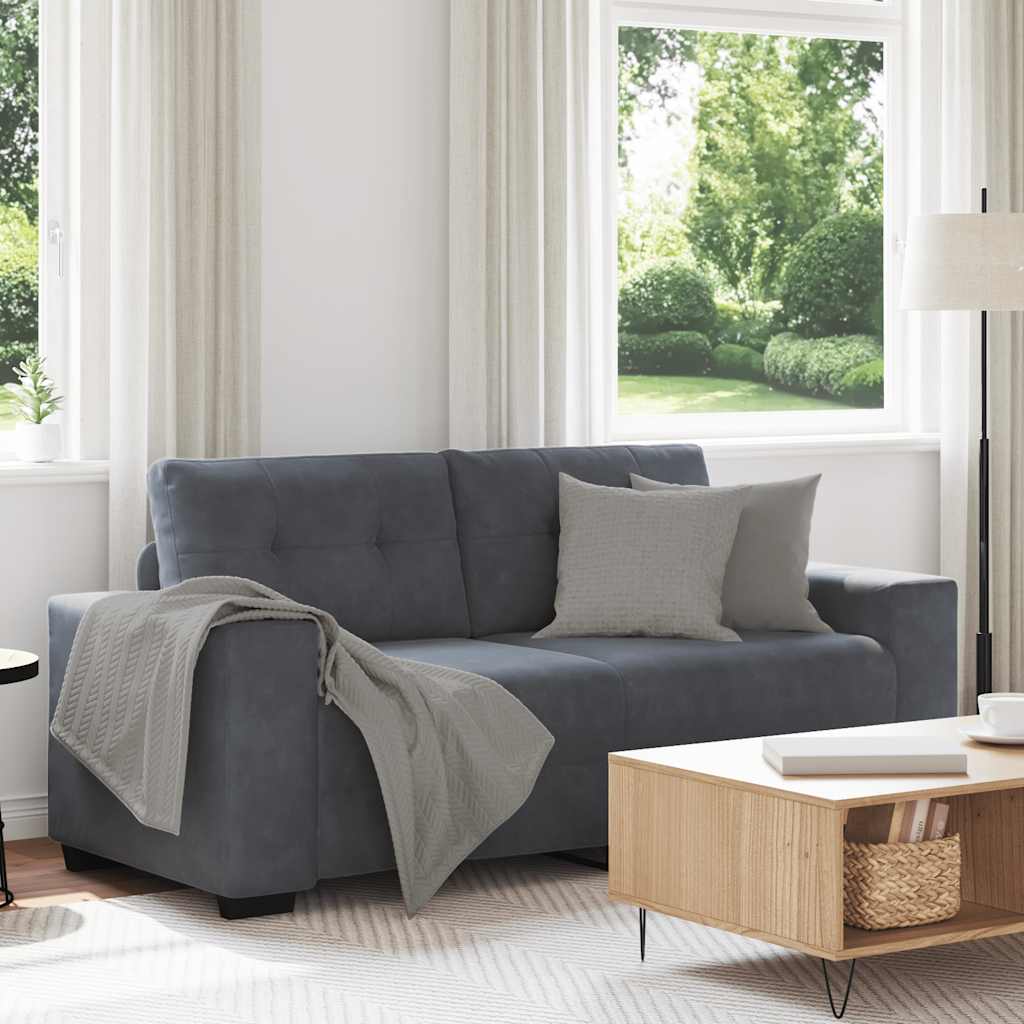 Canapé causeuse gris foncé 140 cm velours