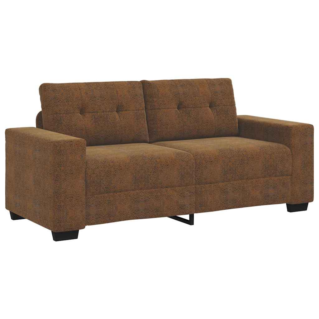 Canapé deux places avec coussin Marron Faux cuir