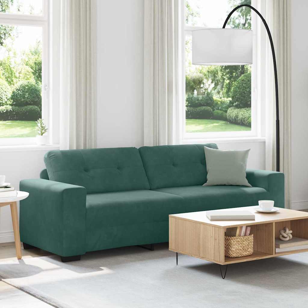 Canapé avec coussin Vert foncé Velours