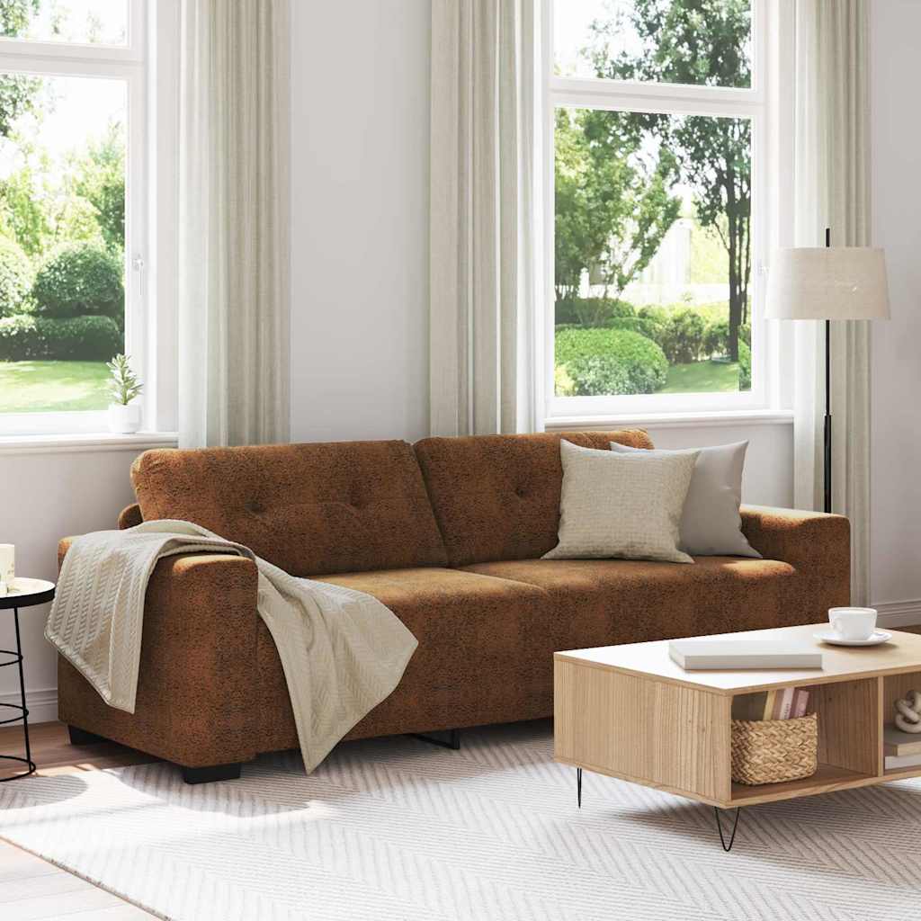 Canapé avec coussin Marron Faux cuir et Bois