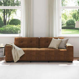 Canapé avec coussin Marron Faux cuir et Bois