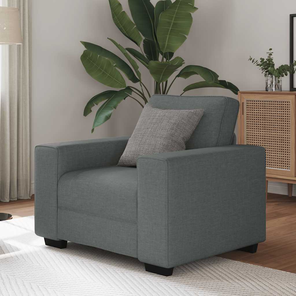 Fauteuil gris foncé 60 cm tissu