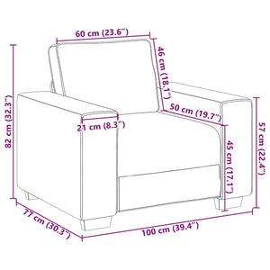 Fauteuil noir 60 cm tissu