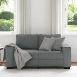 Canapé à 2 places gris foncé 120 cm tissu