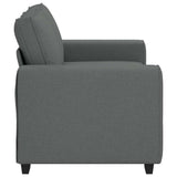 Canapé à 2 places gris foncé 120 cm tissu
