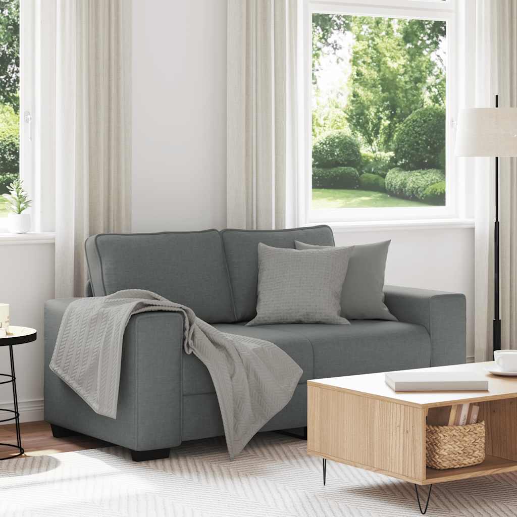 Canapé à 2 places gris foncé 120 cm tissu