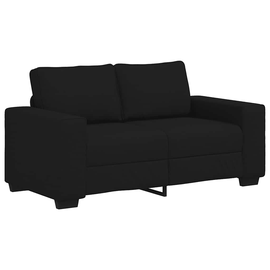 Canapé à 2 places noir 120 cm tissu