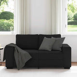 Canapé à 2 places noir 120 cm tissu