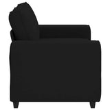 Canapé à 2 places noir 120 cm tissu