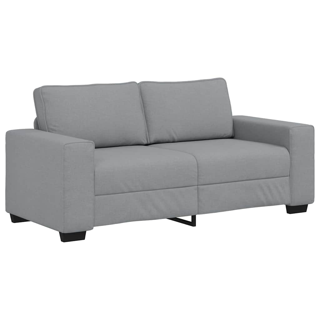 Canapé à 2 places gris clair 140 cm tissu
