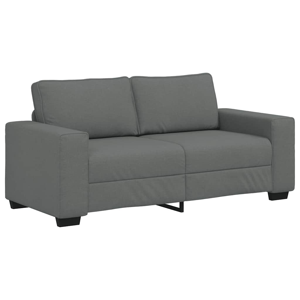 Canapé à 2 places gris foncé 140 cm tissu