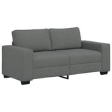 Canapé à 2 places gris foncé 140 cm tissu