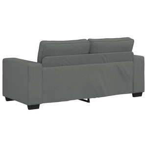 Canapé à 2 places gris foncé 140 cm tissu