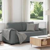 Canapé à 2 places gris foncé 140 cm tissu