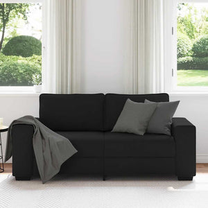 Canapé à 2 places noir 140 cm tissu