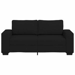 Canapé à 2 places noir 140 cm tissu
