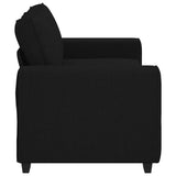 Canapé à 2 places noir 140 cm tissu