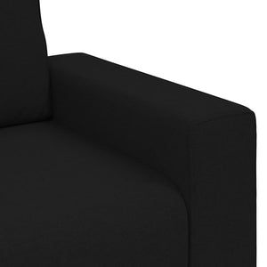 Canapé à 2 places noir 140 cm tissu