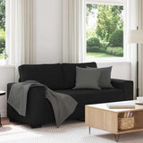 Canapé à 2 places noir 140 cm tissu