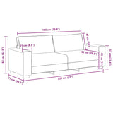 Canapé à 3 places gris clair 180 cm tissu