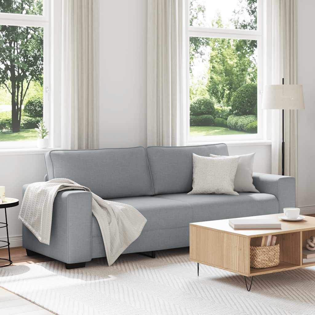 Canapé à 3 places gris clair 180 cm tissu