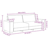 Canapé à 3 places gris foncé 180 cm tissu