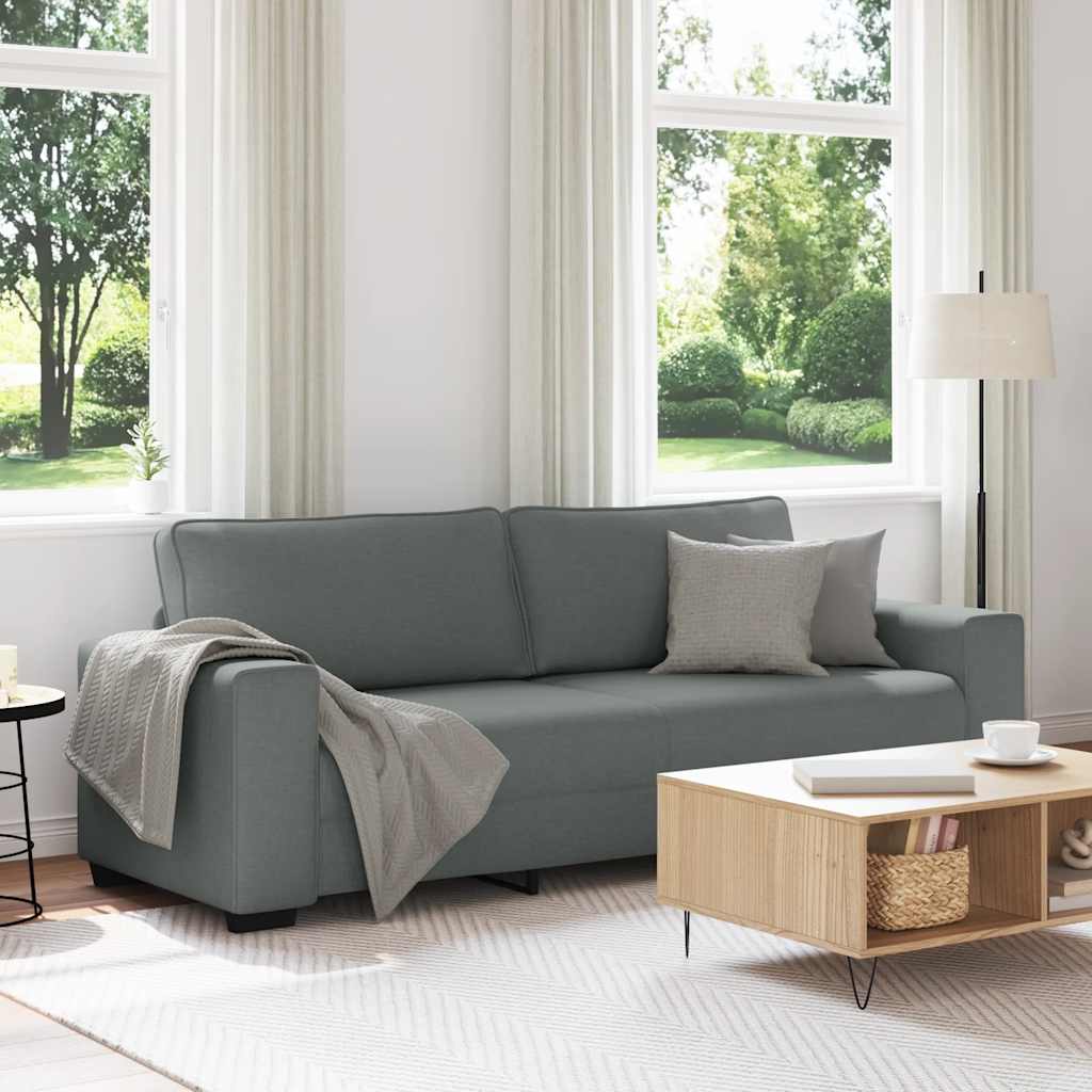 Canapé à 3 places gris foncé 180 cm tissu