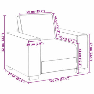 Canapé avec coussin Vert foncé 100 x 77 x 82 cm tissu