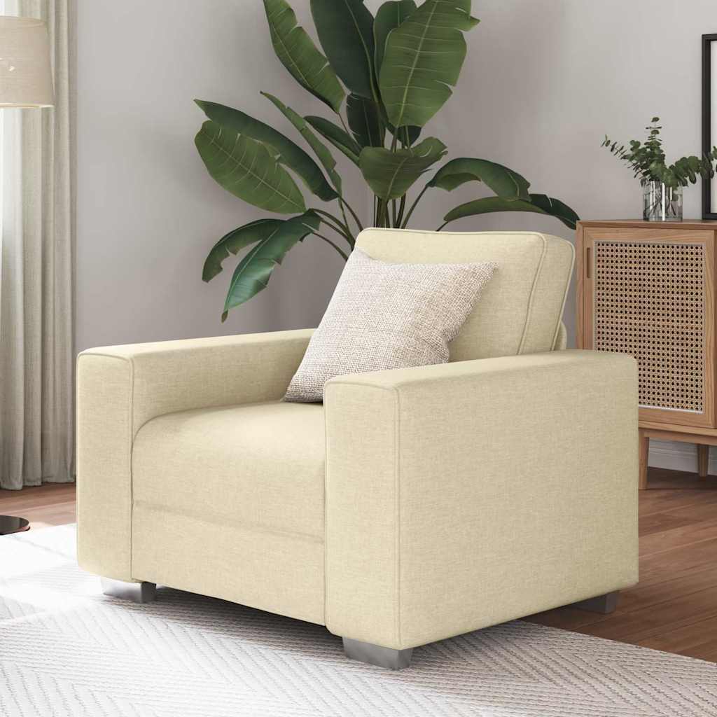 Canapé avec coussin Crème 100 x 77 x 82 cm tissu