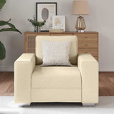 Canapé avec coussin Crème 100 x 77 x 82 cm tissu