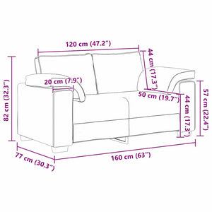 Canapé avec coussin Marron 160 x 77 x 82 cm tissu