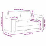 Canapé avec coussin Marron 160 x 77 x 82 cm tissu