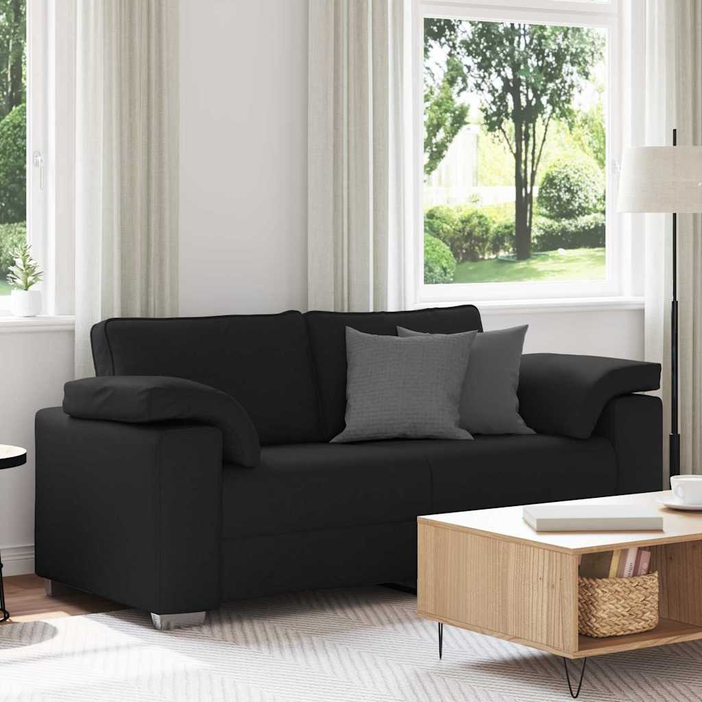 Canapé avec coussin Noir 180 x 77 x 82 cm tissu