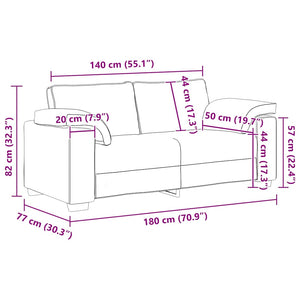 Canapé avec coussin Noir 180 x 77 x 82 cm tissu