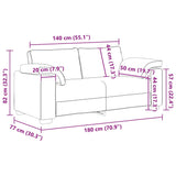 Canapé avec coussin Noir 180 x 77 x 82 cm tissu
