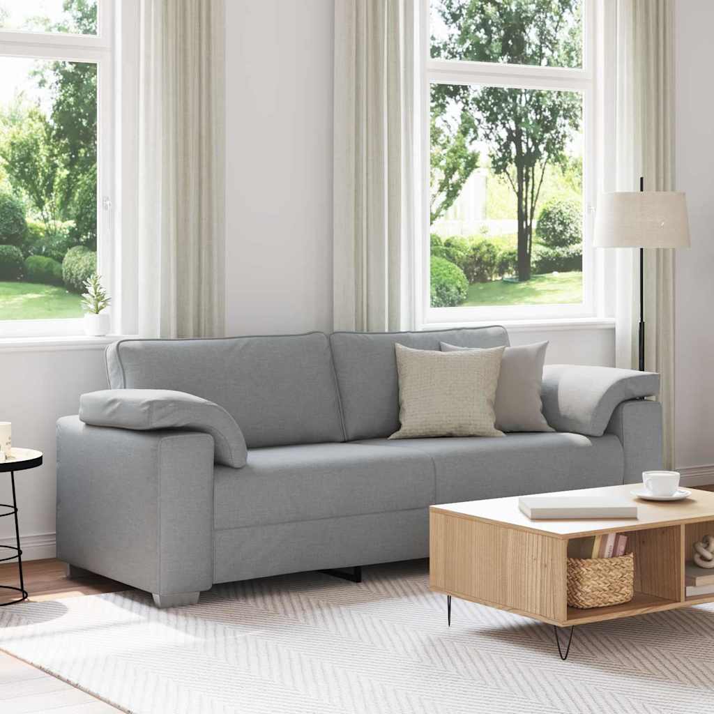 Canapé avec coussin Gris clair 219 x 77 x 82 cm tissu