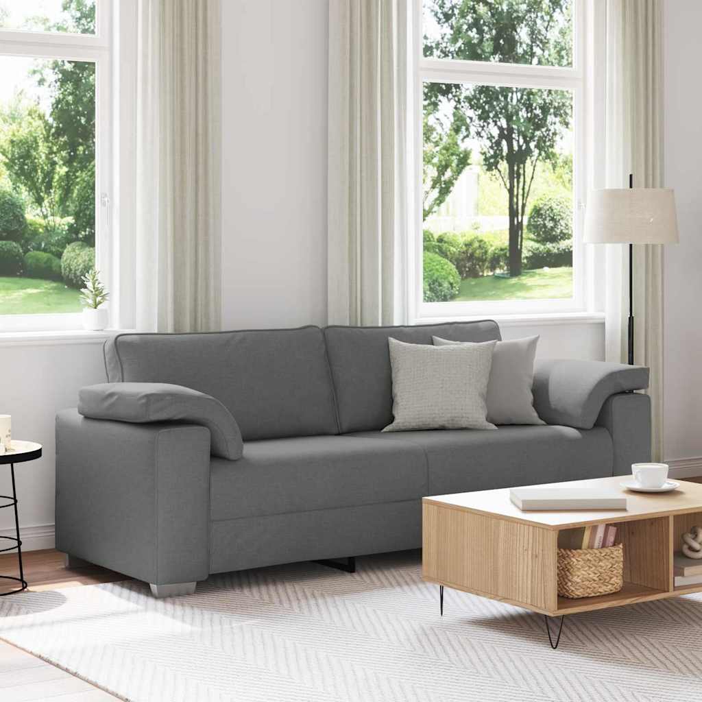 Canapé avec coussin Gris foncé 219 x 77 x 82 cm tissu