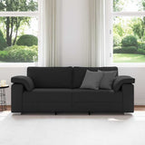 Canapé avec coussin Noir 219 x 77 x 82 cm tissu