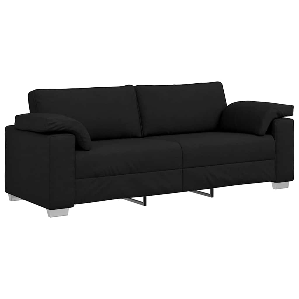 Canapé avec coussin Noir 219 x 77 x 82 cm tissu