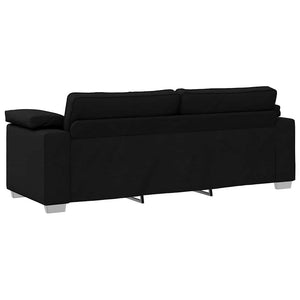Canapé avec coussin Noir 219 x 77 x 82 cm tissu