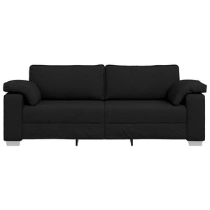Canapé avec coussin Noir 219 x 77 x 82 cm tissu